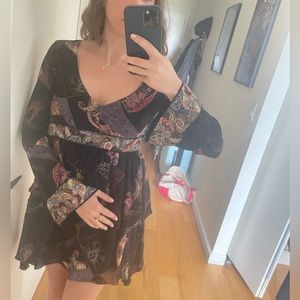 Elizabeth and James - paisley mini dress with flare sleeves